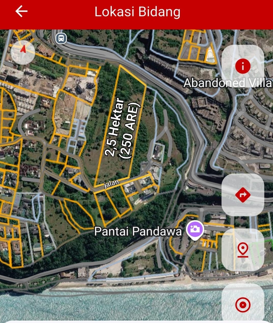 Freehold 2.5 Hectares Land Overlooking Pandawa Beach Uluwatu