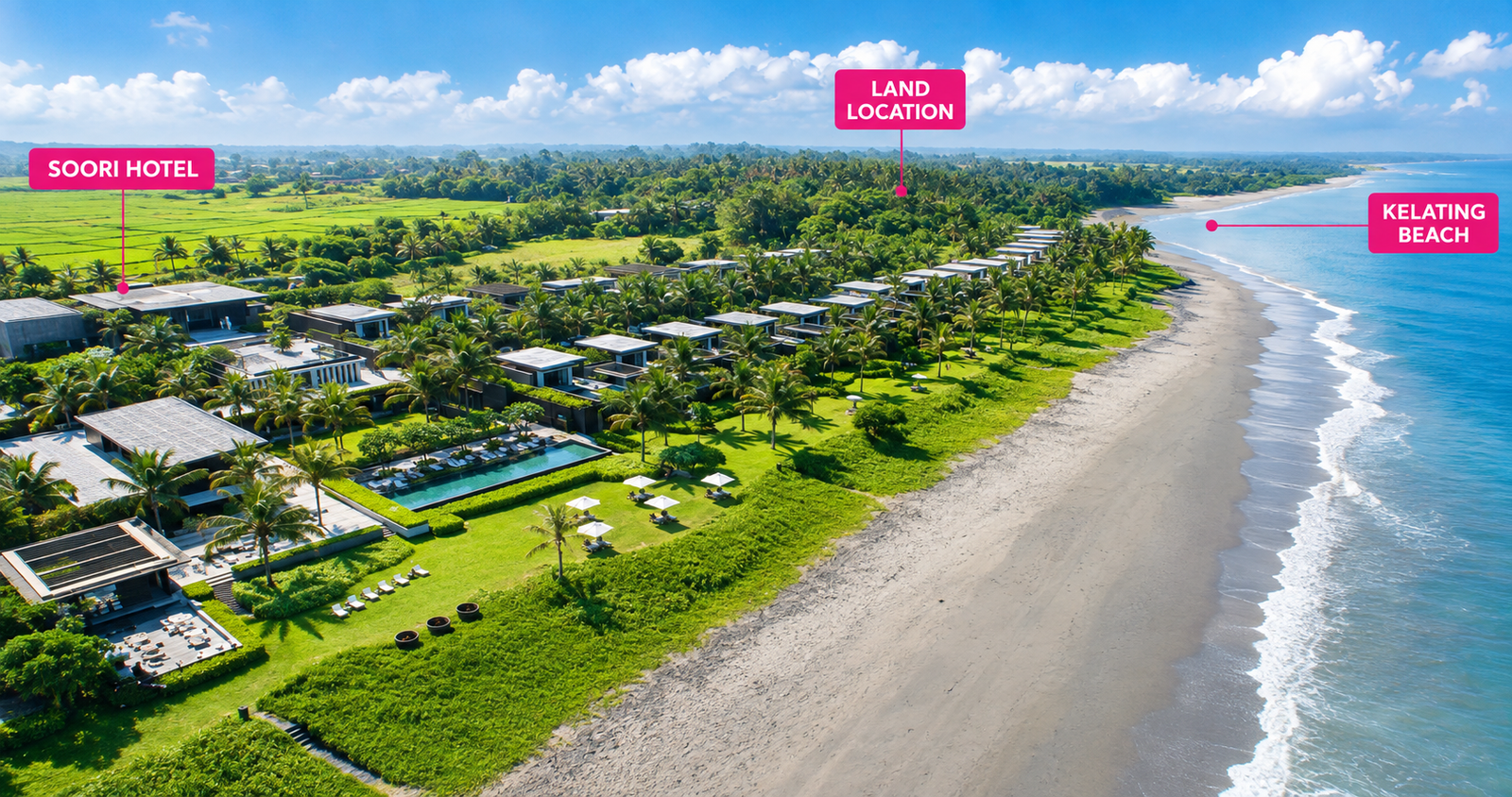 Freehold Beachfront Land in Kelating Beach Tabanan Freehold Beachfront Land in Kelating Beach Tabanan