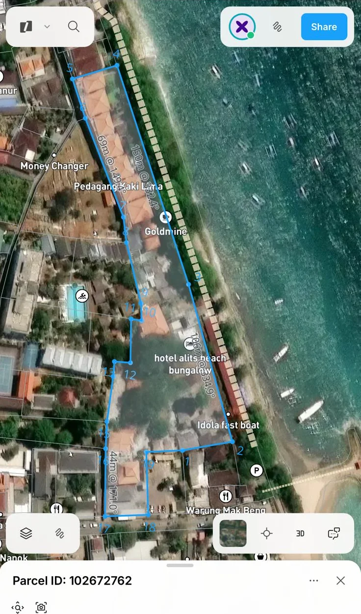Rare Beachfront Asset Freehold on Sanur White Sand Beach